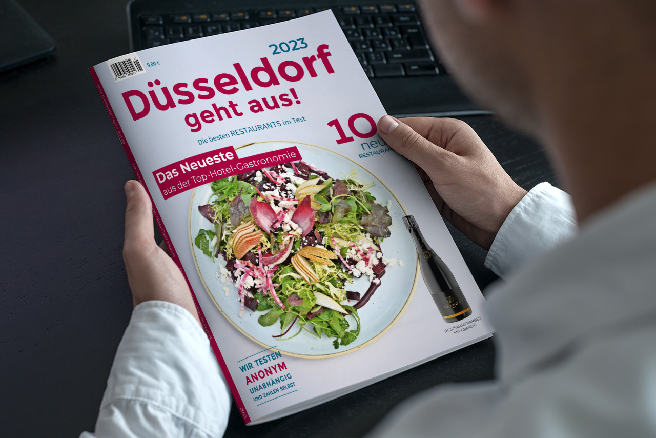 GRAND C im Gastro-Magazin „Düsseldorf geht aus!“ 2023.￼